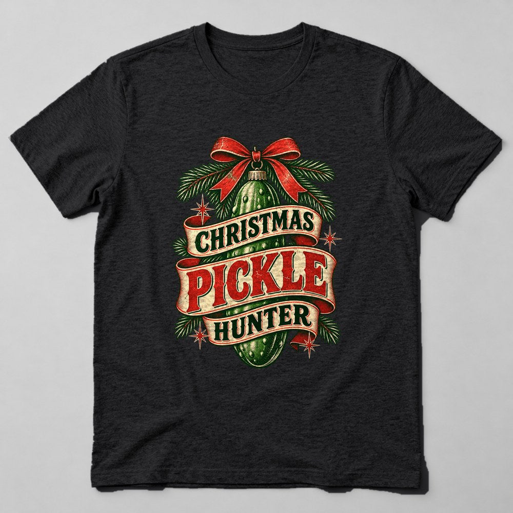 Christmas Pickle Hunter T-Shirt in Black