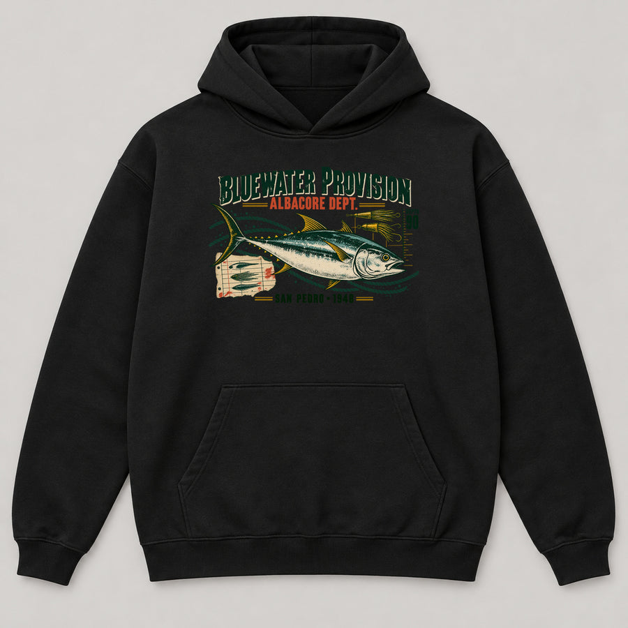 Bluewater Provision Hoodie — black front garment mockup