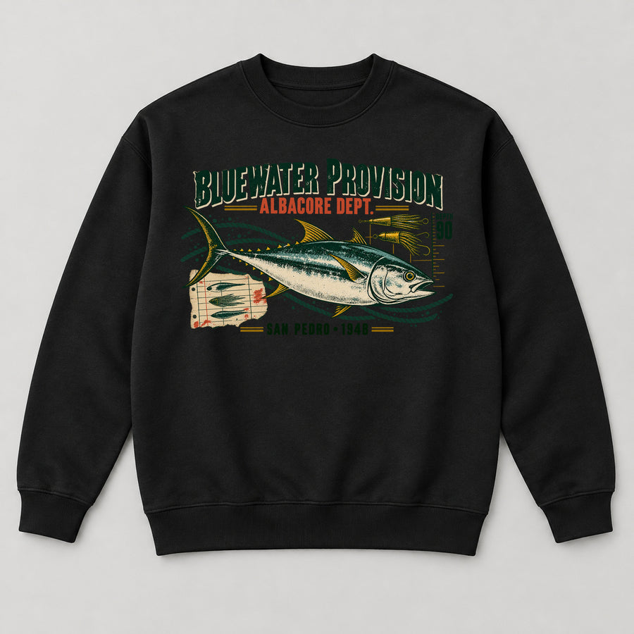 Bluewater Provision Sweatshirt — black front garment mockup
